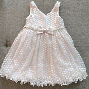 American Princess White and Silver Formal Kids Dress